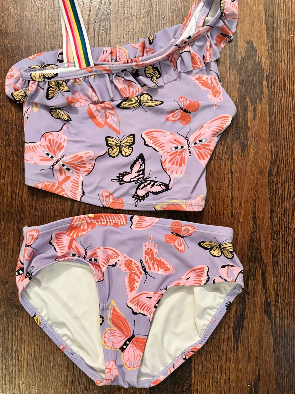 Hanna Andersson Lilac Butterfly Two-Piece Swim Set Size 140(10)
